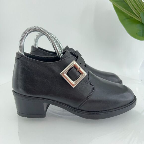 Naot Ankle Booties Women's 6 37 Black Leather Monk Strap Shoes Heels Comfort - Picture 3 of 14